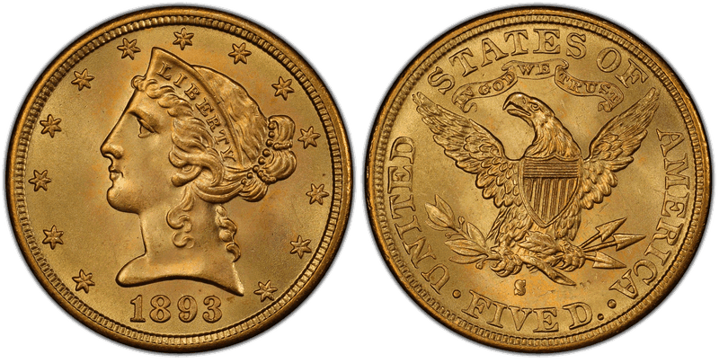 1893 (S) Liberty Head Half Eagle