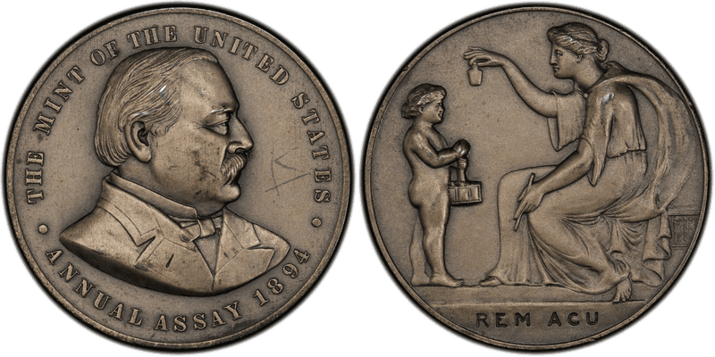 1894 Assay Commission Medal - JK-AC-38, Silver, Grover Cleveland