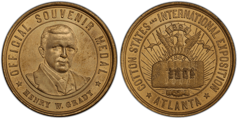 1895 Gilt So-Called Dollar HK-268, Bronze, Official Dollar Cotton States Expo