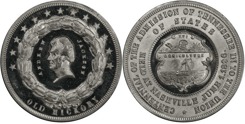 1896 White Metal So-Called Dollar HK-275a, Andrew Jackson Dollar