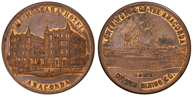 1896 Copper So-Called Dollar HK-734a, T-2 Anaconda Mine