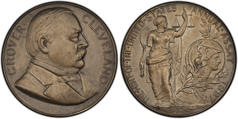 1897 Assay Commission Medal - JK-AC-41, Silver, Grover Cleveland