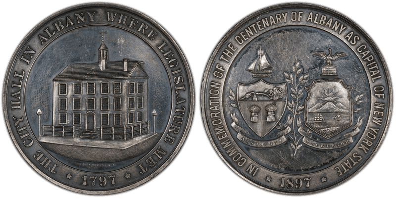 1897 Medal Albany City Hall Centenary Silver
