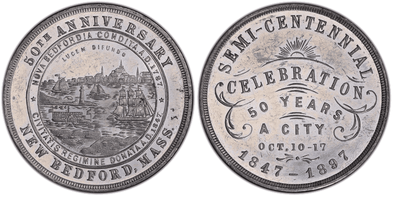 1897 Aluminum So-Called Dollar HK-640, New Bedford Semicentennial