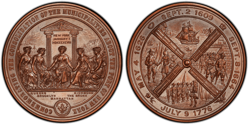 1898 Medal Belden-36 Copper Port of New York
