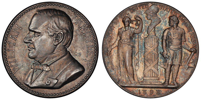 1898 Assay Commission Medal - JK-AC-42, White, Metal William McKinley