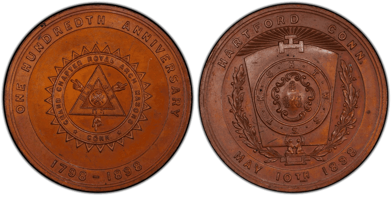 1898 Medal Royal Arch Masons Bronze 100th Anniv. Hartford, CT