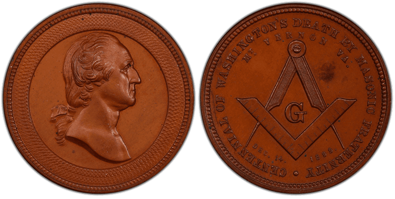1899 Copper Medal GW-1021, Centennial Washington's Death