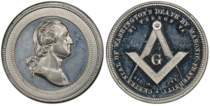 1899 White Metal Medal GW-1021, Centennial Washington's Death