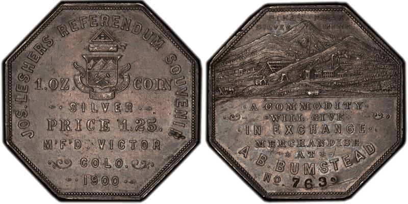 1901 Silver HK-795 Lesher Dollar Geo. Mullen