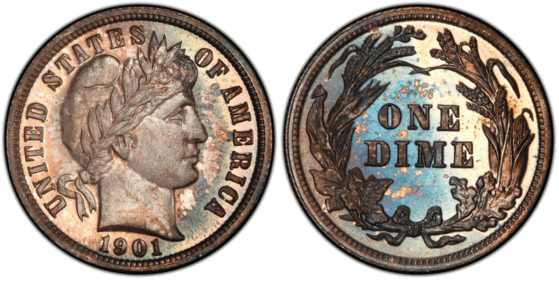 1901 Proof Barber Dime
