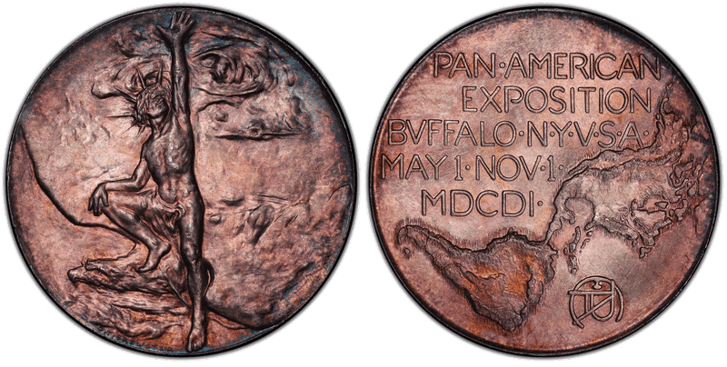 1901 Silver So-Called Dollar HK-287, Official Dollar Pan-American Expo