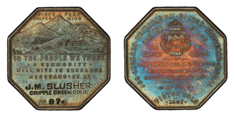 1901 Silver Lesher Referendum HK-792, J.M. Slusher Dollar