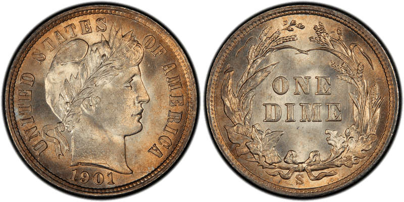 1901 (S) Barber Dime