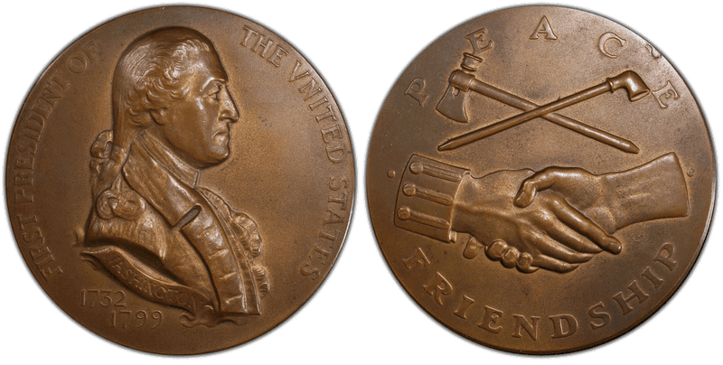 1902 Bronze Medal Baker-174LF, Peace and Friendship