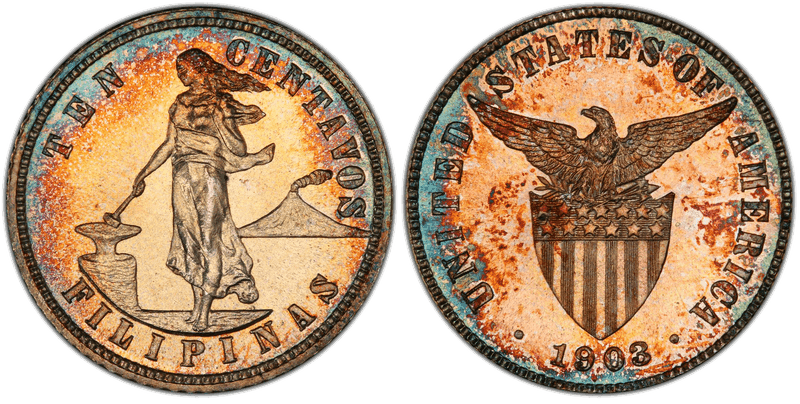 1903 Proof Philippine Ten Centavos