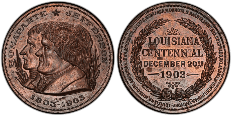 1903 Medal Krueger-209 Bronze Louisana Centennial, Dec. 20