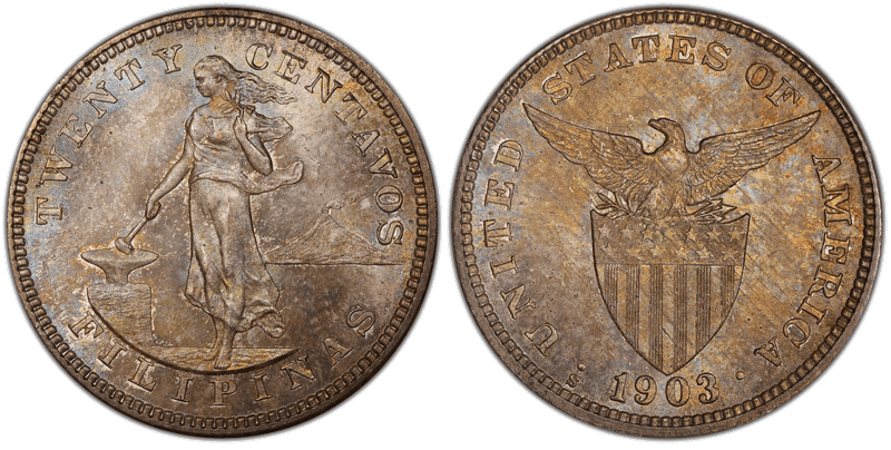 Philippines Twenty Centavos 1903-1945