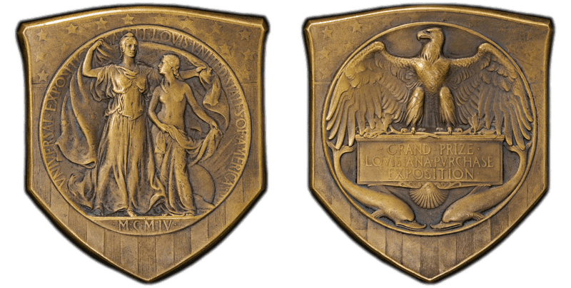 1904 Medal H-30-90 Bronze Louisiana Purchase Expo