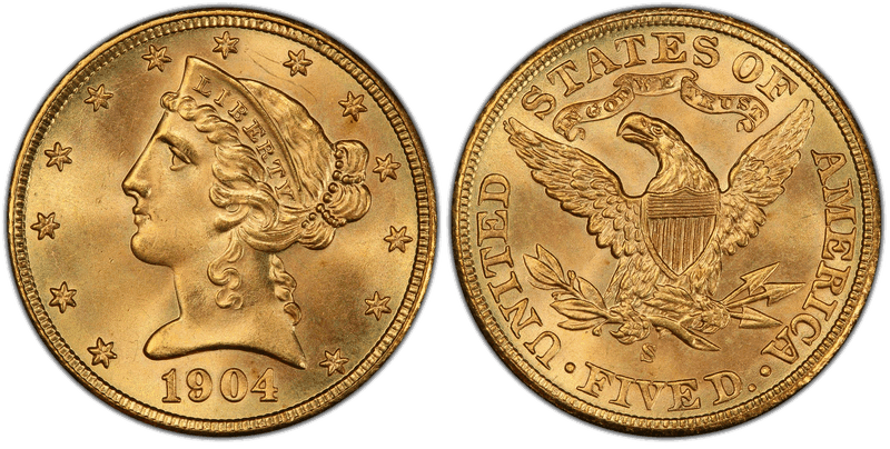 1904 (S) Liberty Head Half Eagle
