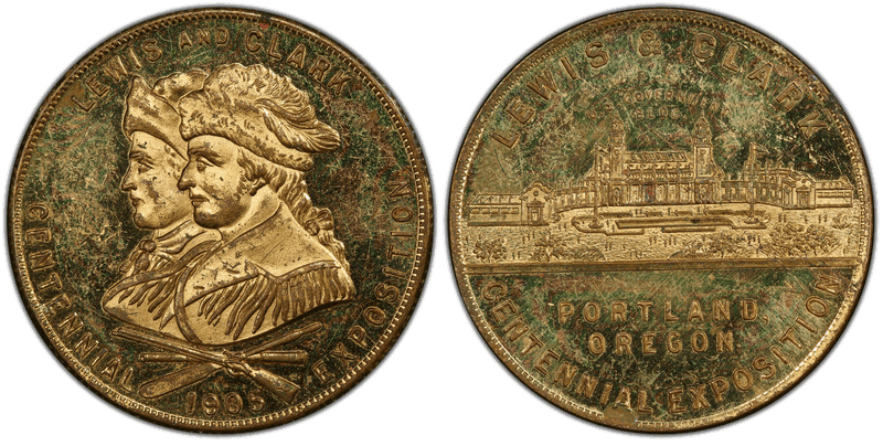 1905 Bronze So-Called Dollar HK-331, RE 37mm Lewis & Clark Centennial Expo