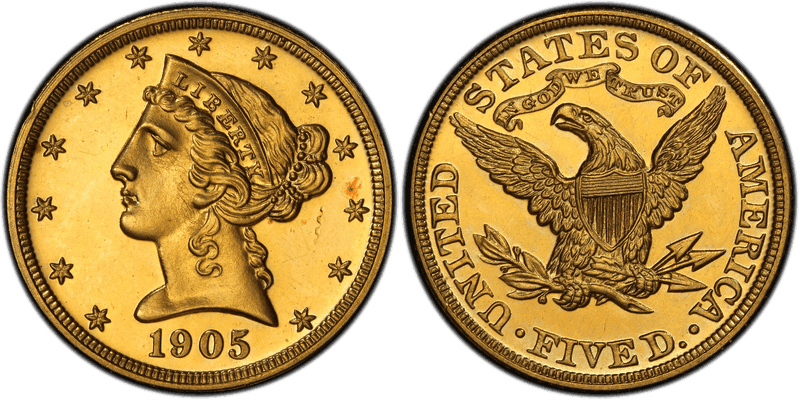 1905 Liberty Head Half Eagle