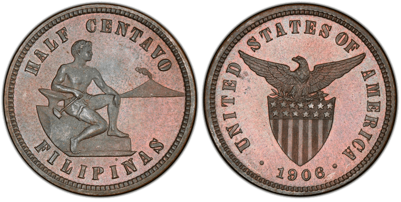 1906 Philippine Half Centavo