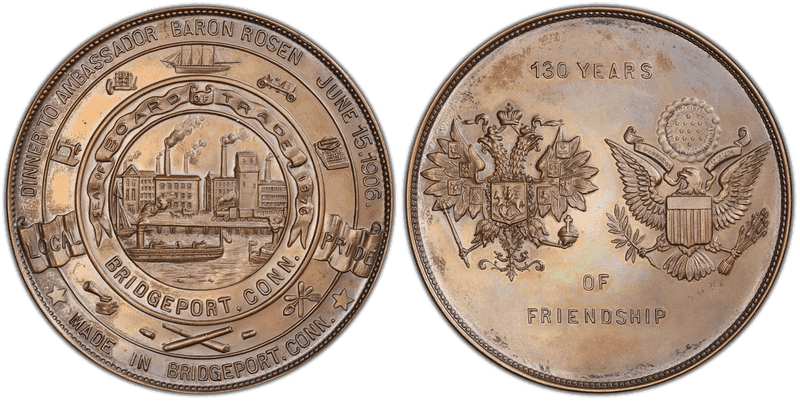 1906 Bronze Medal Ambassador Baron Rosen 64mm 130 Years of Friendship