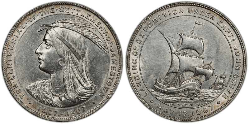 1907 Silver So-Called Dollar HK-345,-Plated Brz Jamestown Expo-Official Dollar