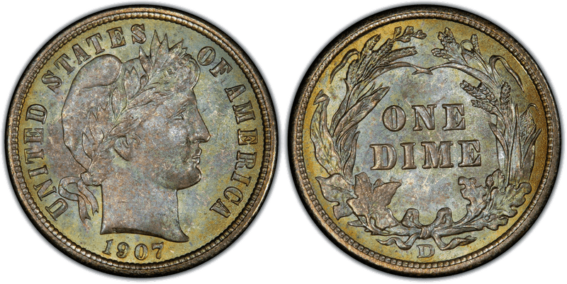 1907 Barber Dime