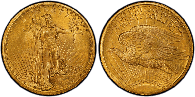 1908 St. Gaudens Double Eagle - Motto