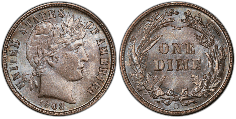 1908 (O) Barber Dime