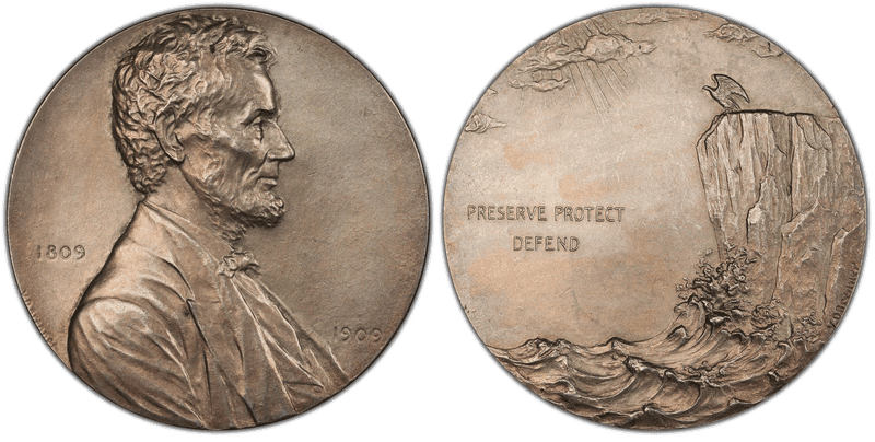 1909 Medal Cunningham 24-300 Silvered Bronze Preserve Protect Defend