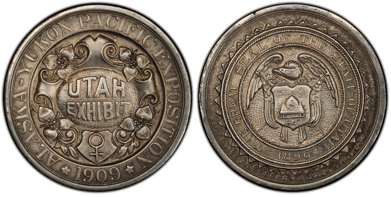 1909 Silvered So-Called Dollar HK-358, CuNi Alaska-Yukon Pac Expo