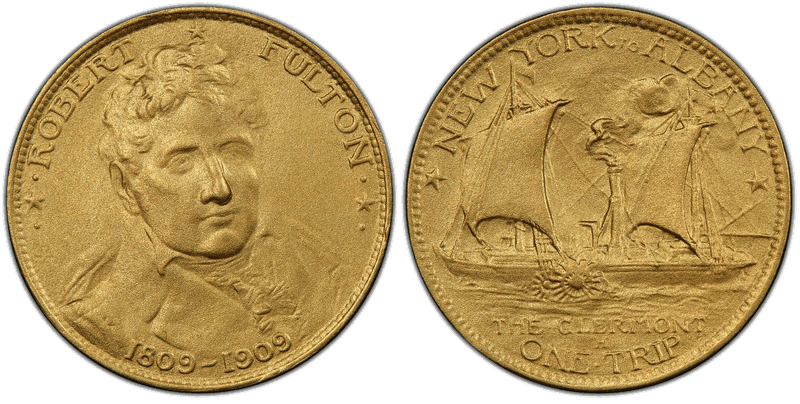 1909 So-Called Dollar HK-375, Fulton Dollar Gold