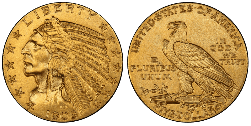 1909 Proof Indian Head Half Eagle