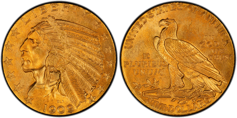 1909 Indian Head Half Eagle