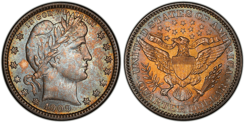 1909 (O) Barber Quarter