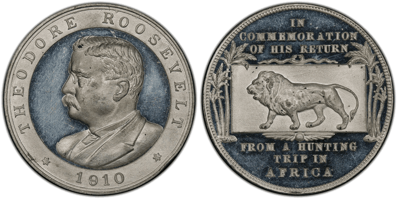 1910 Medal Fuld-RO.1910.5 White Metal Theodore Roosevelt Hunting Trip