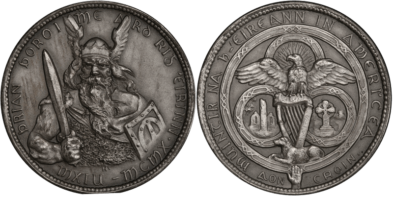 1910 HK-390, DeLorey-78 Silver Brian Boru Dollar