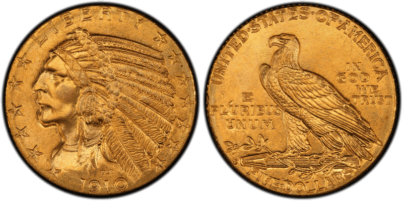 1910 Indian Head Half Eagle