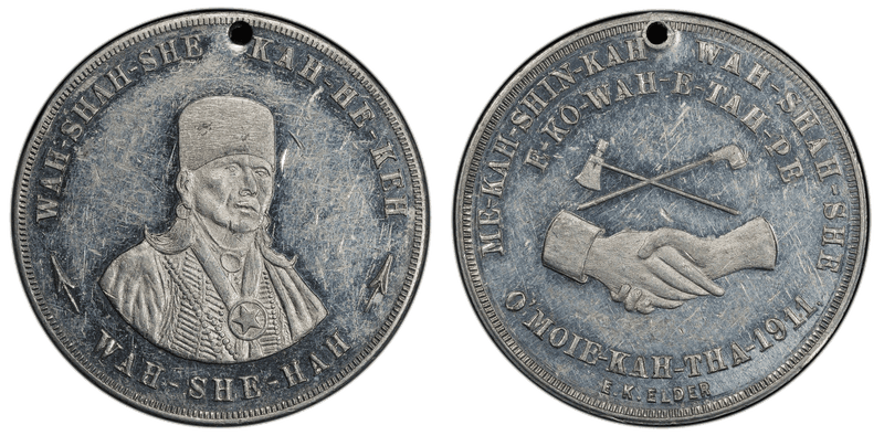 1911 Medal Osage Wah-She-Hah E.K. Elder, Aluminum