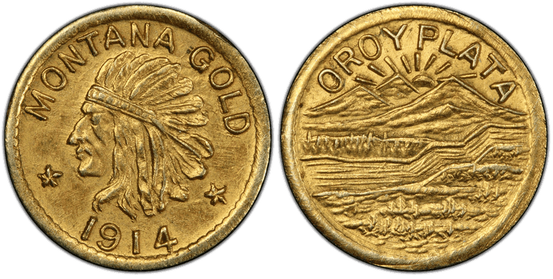 1914 Montana Gold Quarter Token - X-Tn1