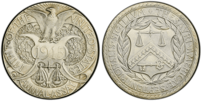 1915 Assay Commission Medal - JK-AC-59, Silver, U.S. Treasury Seal