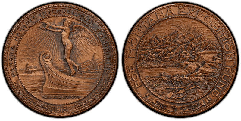 1915 So-Called Dollar HK-409, Panama Pacific State Fund Montana Bronze