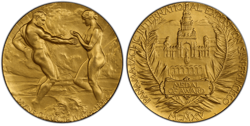 1915 Medal Pan-Pac Expo Gilt Bronze 70mmSan Francisco