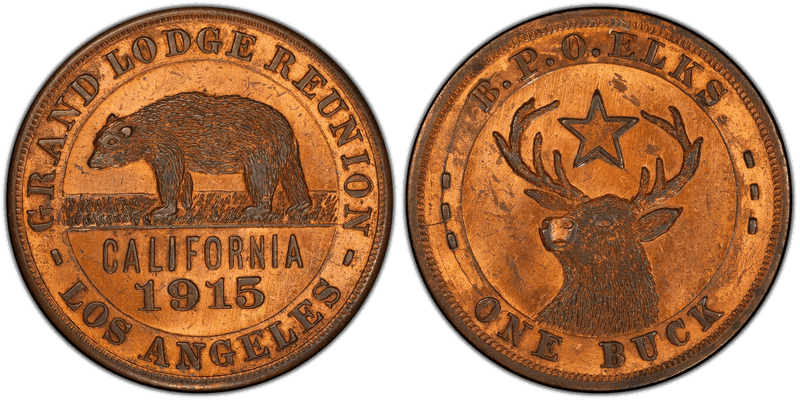 1915 Token TC-378546 Copper Grand Lodge Reunion CA