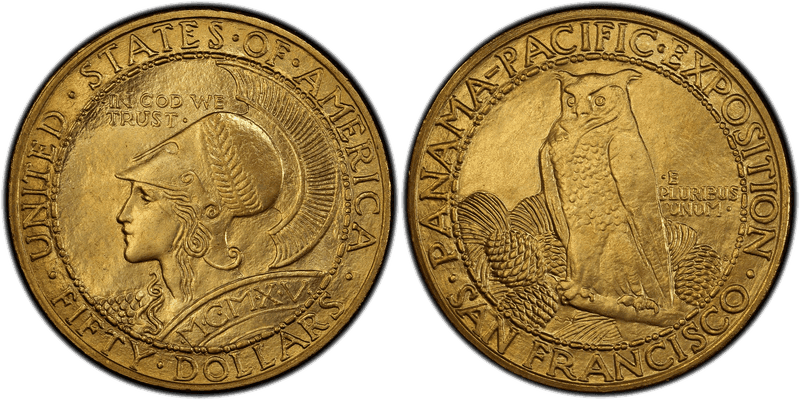 1915 (S) Panama-Pacific International Exposition Commemorative Gold Fifty Dollar - Round