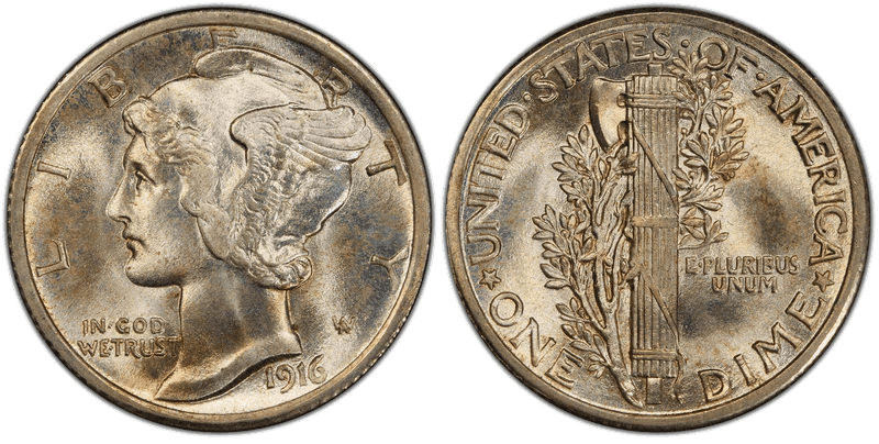 1916 Mercury Dime
