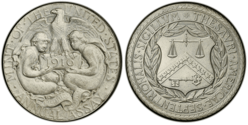 1916 Assay Commission Medal - JK-AC-60, Silver, U.S. Treasury Seal